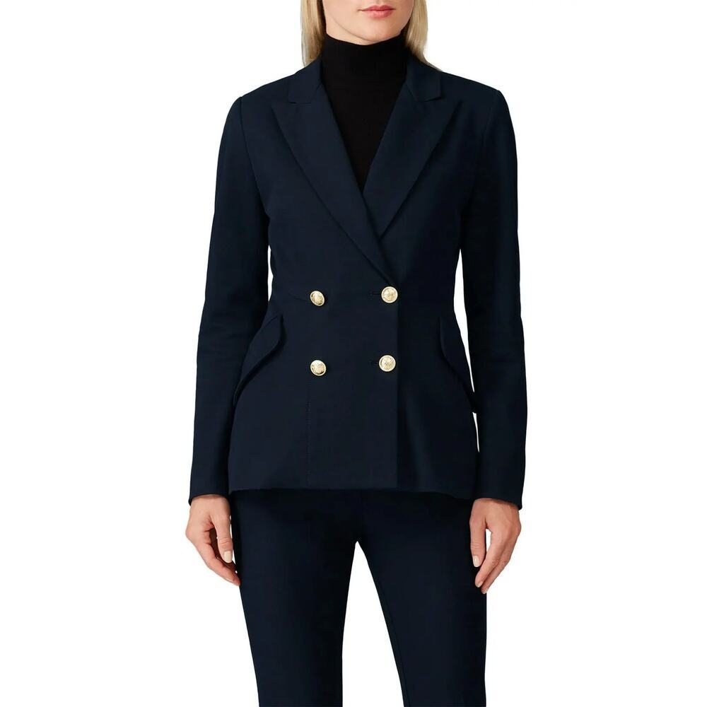 Derek Lam 10 Crosby Rodeo Double breasted Blazer Sz 4 Navy Blue Workwear Career